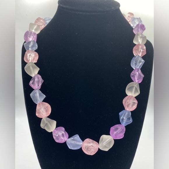 Large Beaded Necklace Beautiful Colors - Picture 1 of 7